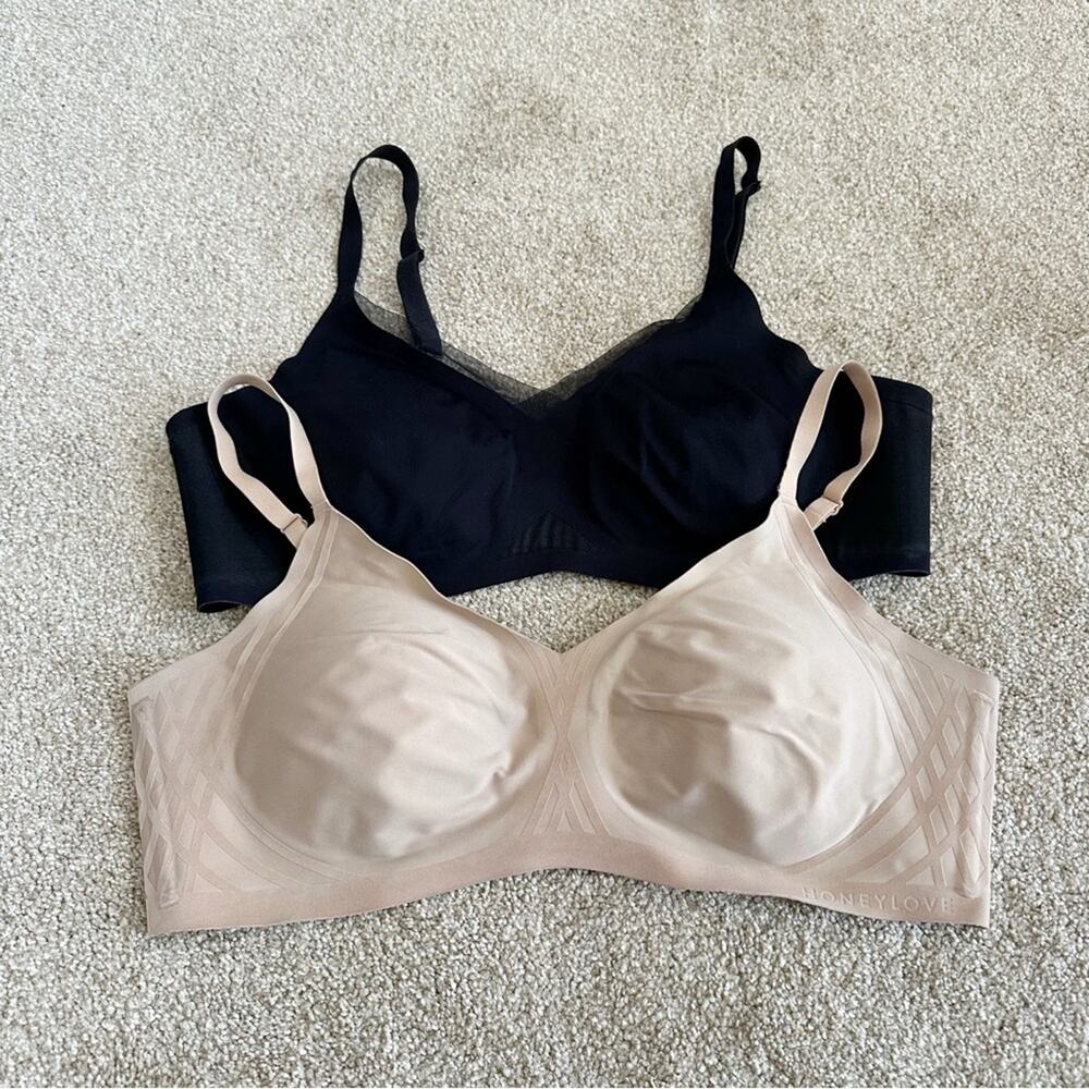 Honeylove Crossover Black and Tan Bras Size XL